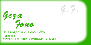 geza fono business card